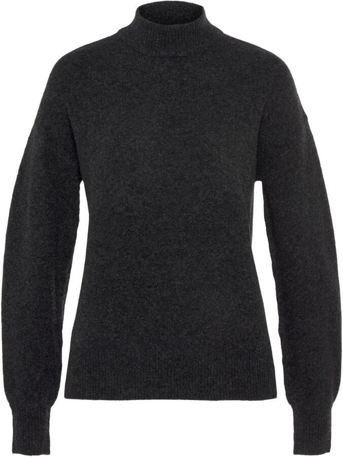 Lascana Gebreide trui -Lounge Pullover met staande kraag en ribboorden loungewear