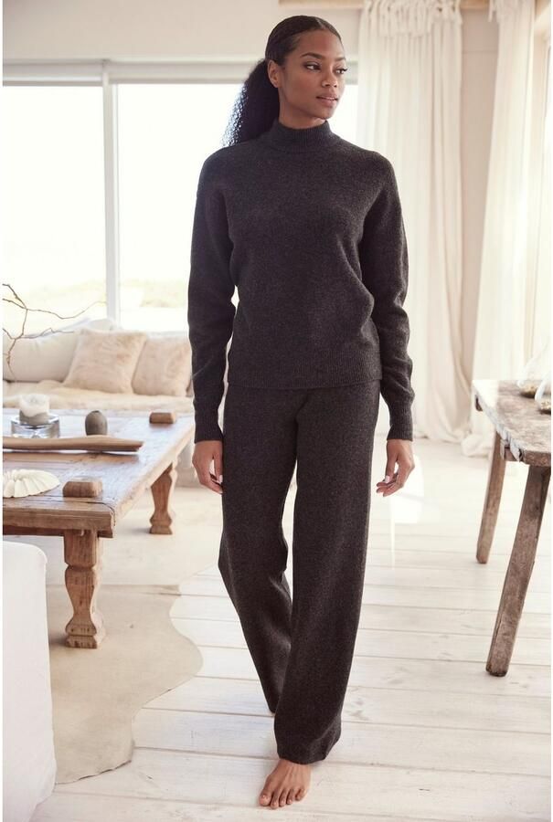Lascana Gebreide trui -Lounge Pullover met staande kraag en ribboorden loungewear - Foto 5