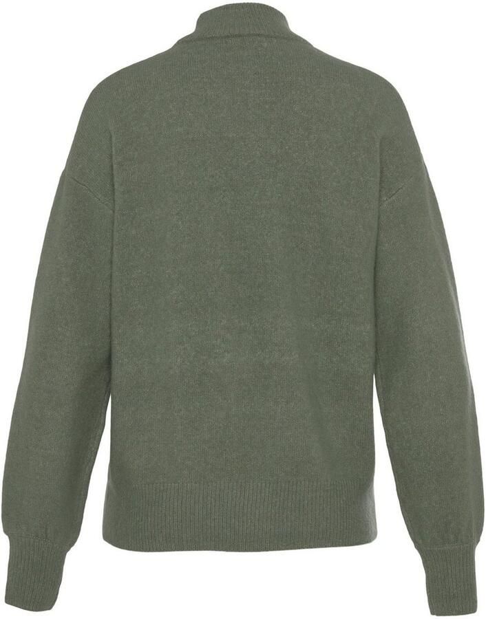 Lascana Gebreide trui -Lounge Pullover met staande kraag en ribboorden loungewear