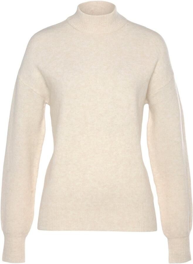 Lascana Gebreide trui -Lounge Pullover met staande kraag en ribboorden loungewear