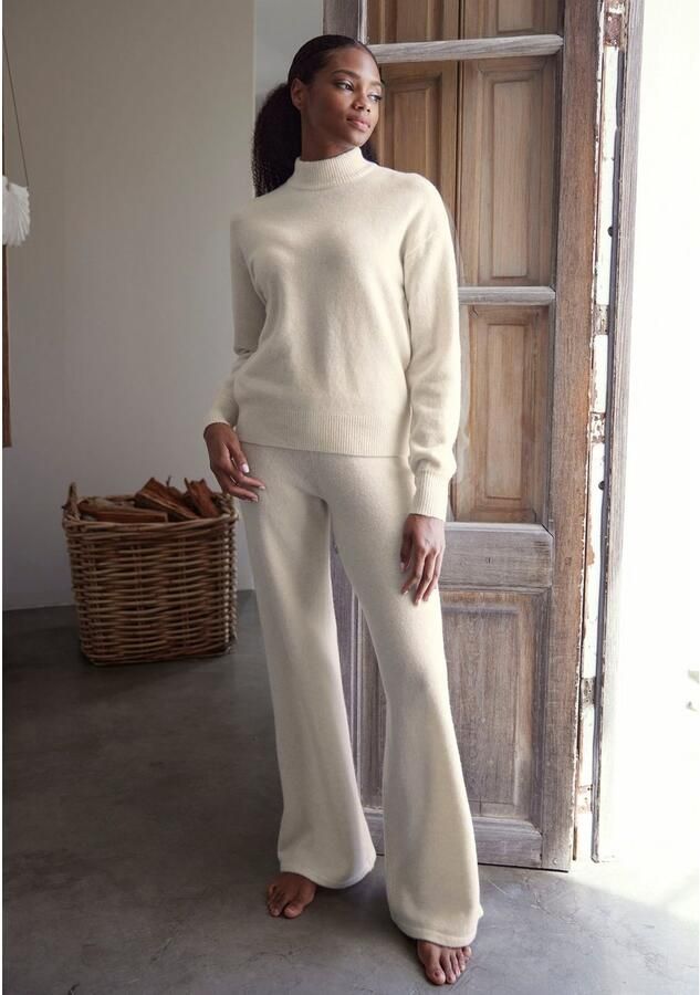 Lascana Gebreide trui -Lounge Pullover met staande kraag en ribboorden loungewear - Foto 3