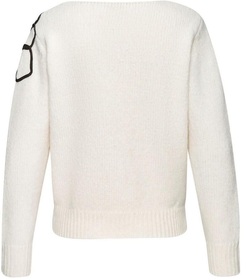 Lascana Gebreide trui met bloe -applicatie winterpullover modieus
