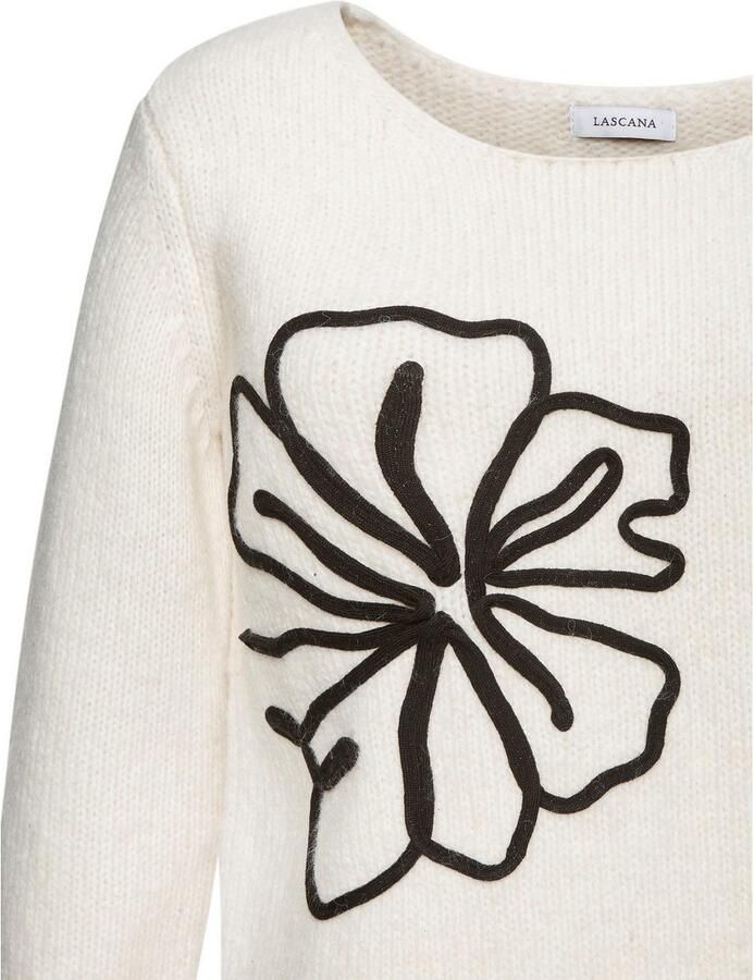 Lascana Gebreide trui met bloe -applicatie winterpullover modieus - Foto 2