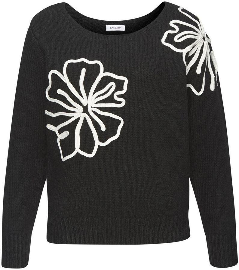 Lascana Gebreide trui met bloe -applicatie winterpullover modieus - Foto 6