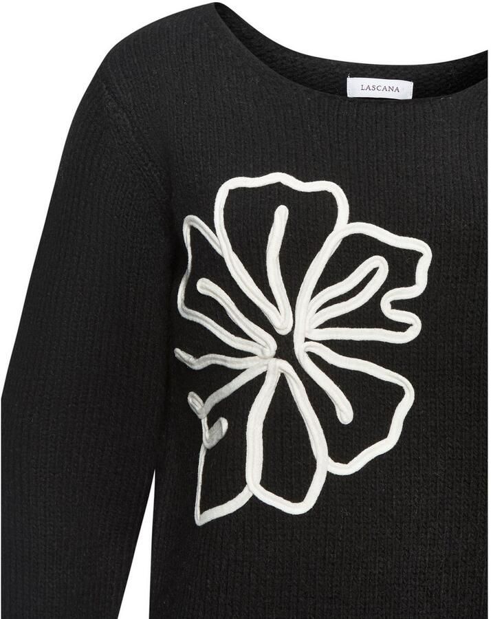 Lascana Gebreide trui met bloe -applicatie winterpullover modieus - Foto 2