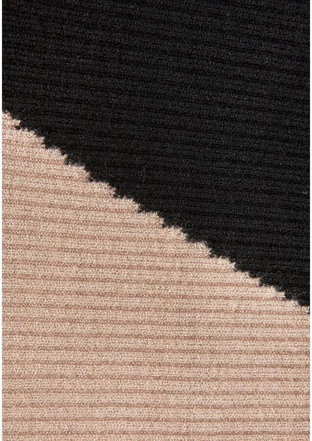 Lascana Gebreide trui met colorblock-look vleermuismouwen modieus