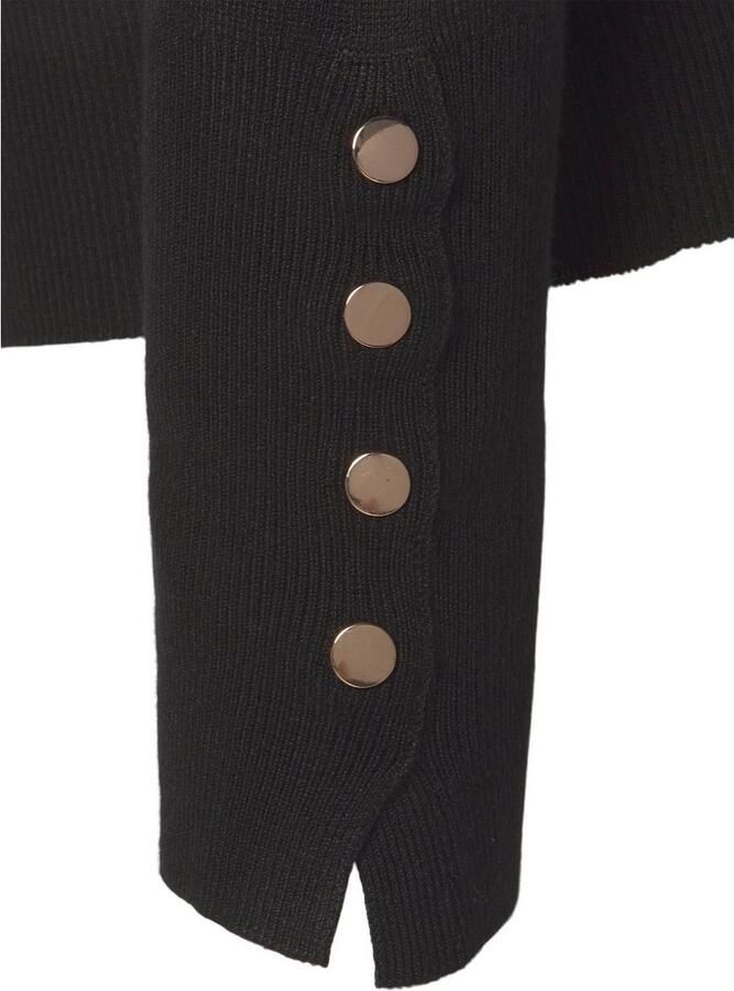 Lascana Gebreide trui met decoratieve knopen aan de mouwzoom lichte coltrui basic - Foto 1