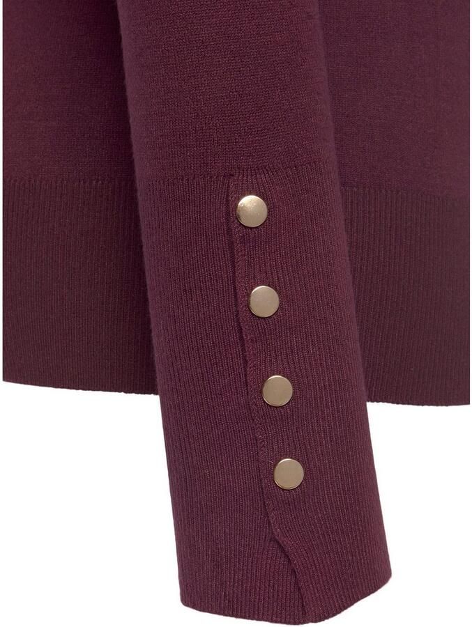 Lascana Gebreide trui met decoratieve knopen aan de mouwzoom lichte coltrui basic