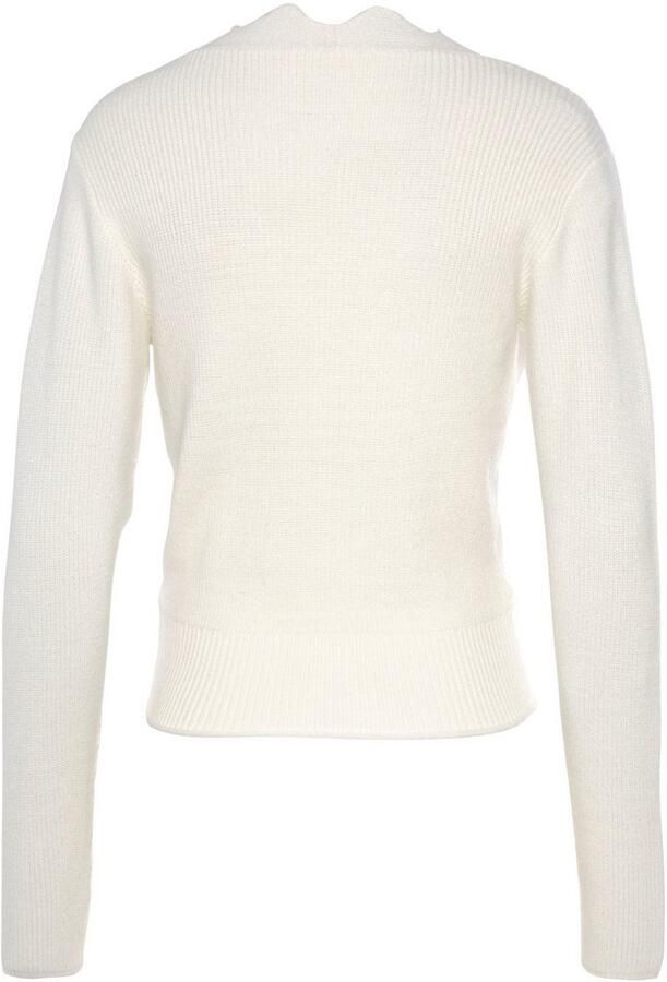 Lascana Gebreide trui met golfrand modieuze damespullover met bijzondere halslijn - Foto 5