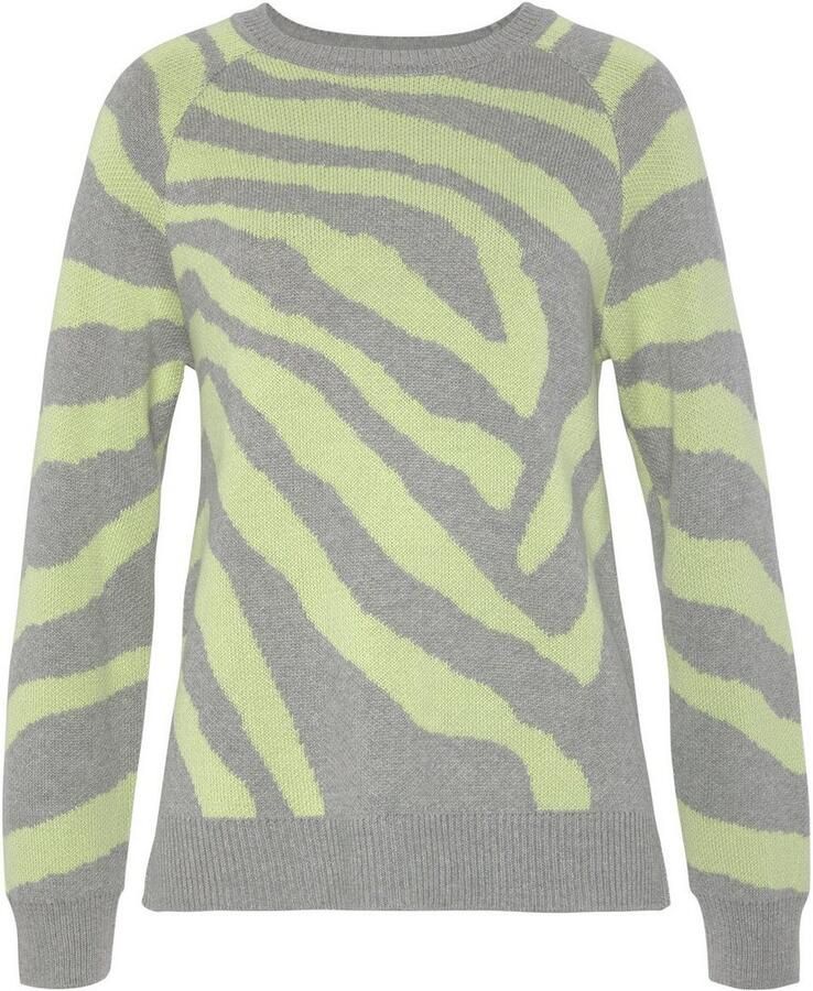 Lascana Gebreide trui met zebrapatroon lichte damespullover met dierenprint - Foto 6