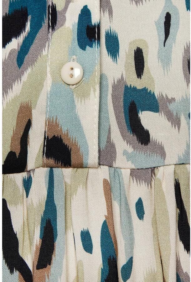 Lascana Gedessineerde jurk met rimpelingen in het rokdeel zomerjurk met knoopsluiting strandjurk - Foto 4