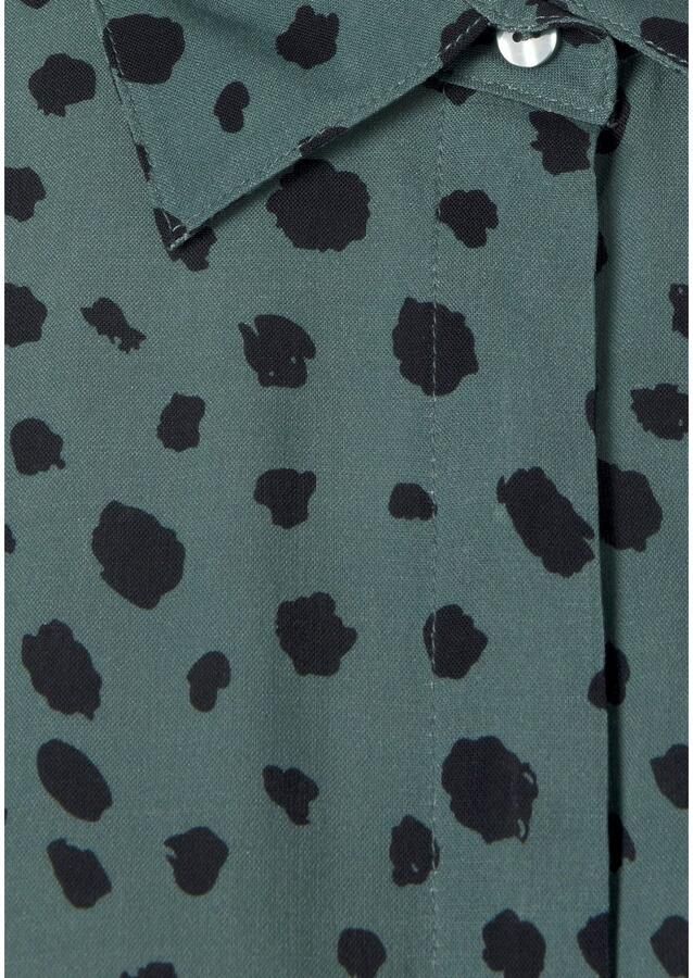 Lascana Gedessineerde jurk met stippenprint en asymmetrische zoom overhemdjurk midijurk - Foto 2