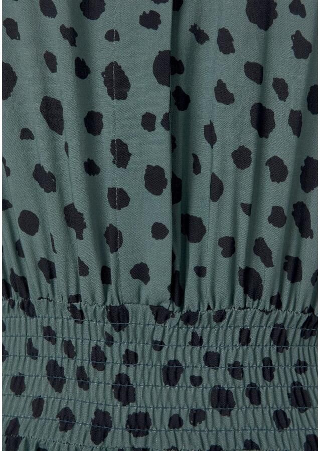 Lascana Gedessineerde jurk met stippenprint en asymmetrische zoom overhemdjurk midijurk - Foto 3