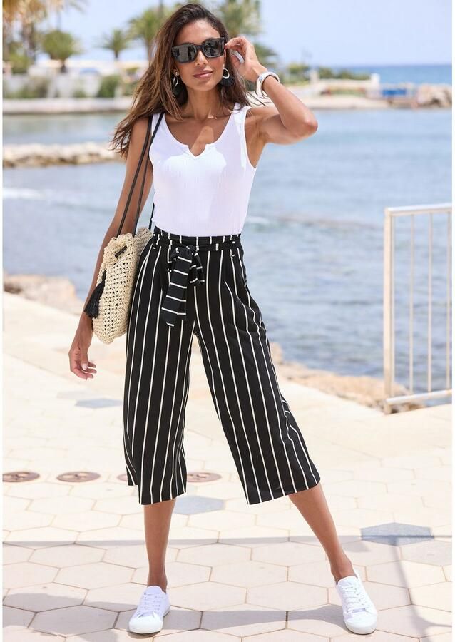 Lascana Geribde tanktop met klein v-hals figuurvormend dametop basic - Foto 3