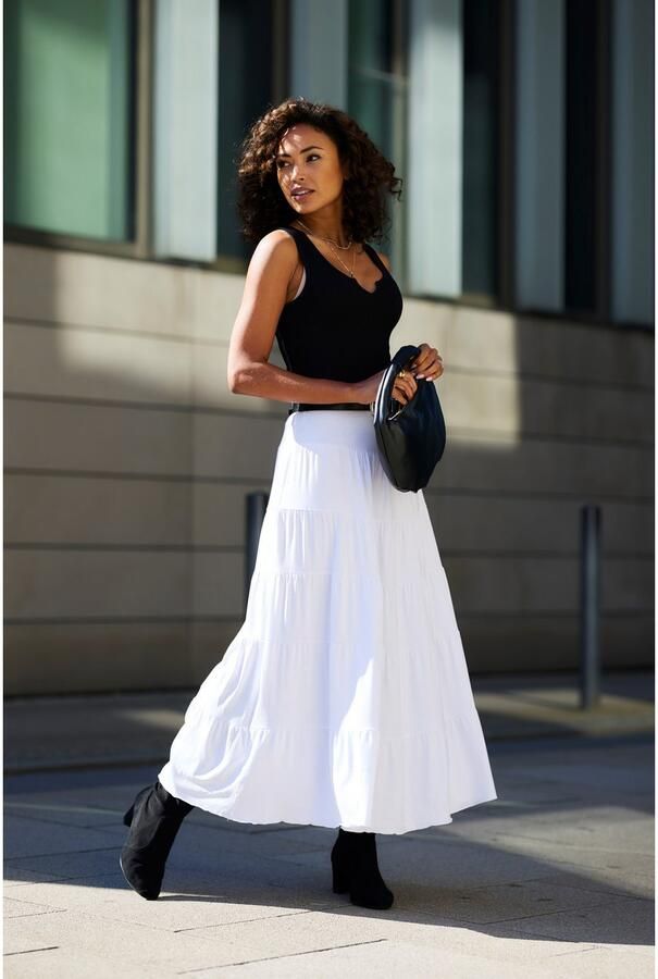 Lascana Geribde tanktop met klein v-hals figuurvormend dametop basic - Foto 4