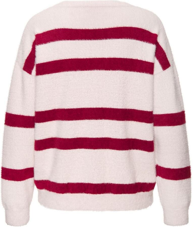 Lascana Gestreepte trui AMIRA van knuffelzacht breiwerk v-hals streeplook modieus