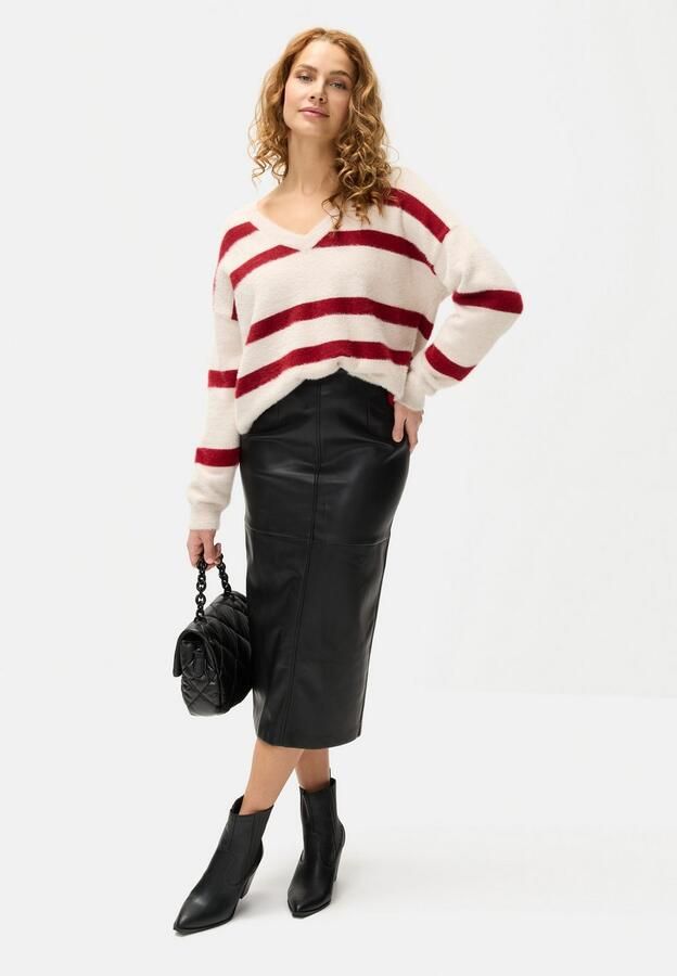 Lascana Gestreepte trui AMIRA van knuffelzacht breiwerk v-hals streeplook modieus - Foto 5
