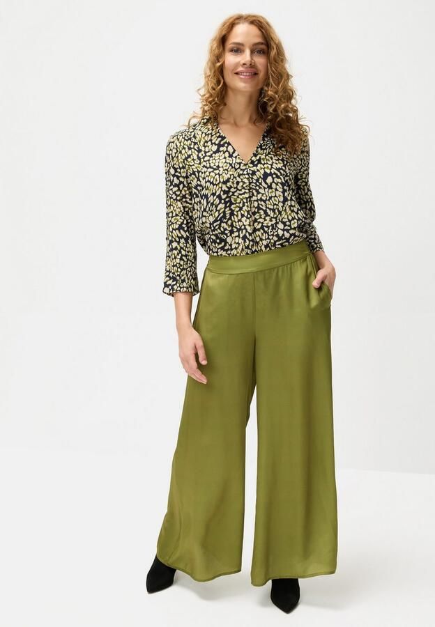 Lascana Geweven broek van lichte satijnkwaliteit wijde palazzobroek met zakken stofbroek - Foto 6