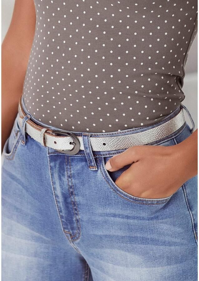Lascana Heupriem Leren riem smalle riem in metallic-slang-look voor broeken jeans & jurken