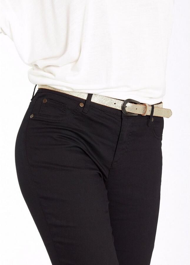 Lascana Heupriem Leren riem smalle riem in metallic-slang-look voor broeken jeans & jurken