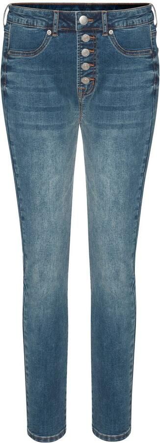 Lascana High-waist jeans met zichtbare knoopsluiting en stretchpercentage skinny high waist - Foto 8