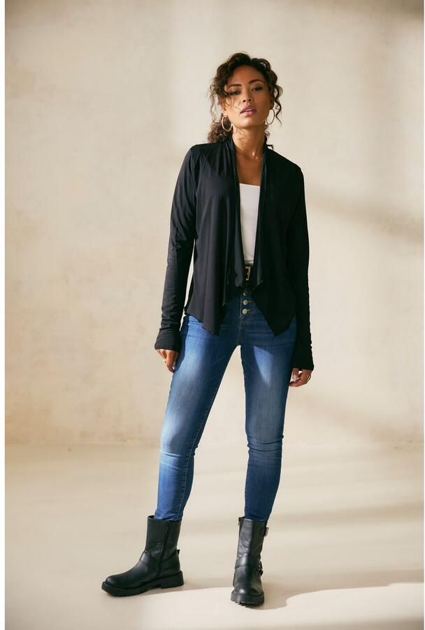 Lascana High-waist jeans met zichtbare knoopsluiting en stretchpercentage skinny high waist - Foto 7