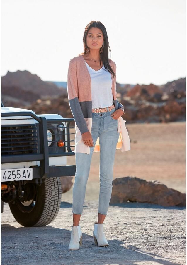 Lascana High-waist jeans met zijborduurwerk elastische skinny jeans - Foto 5