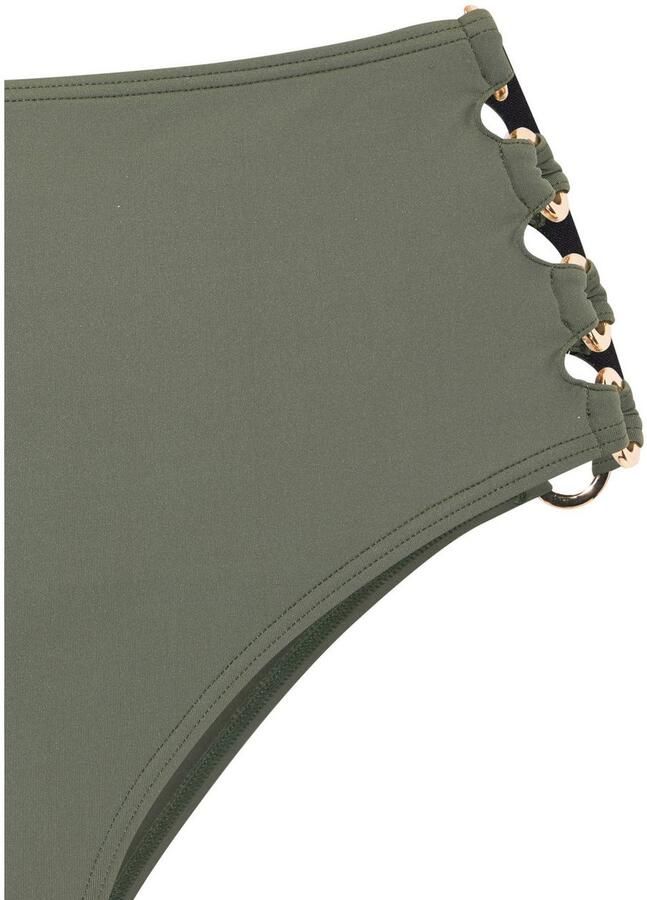 Lascana Highwaist-bikinibroekje Italy Goudkleurige sierringen