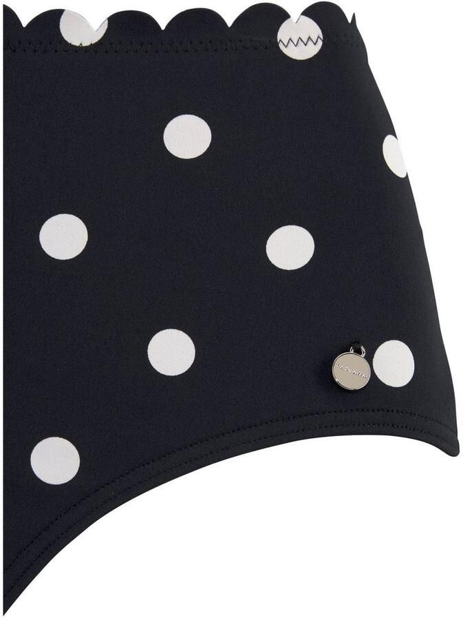 Lascana Highwaist-bikinibroekje Jada Met schulprandjes en stippen