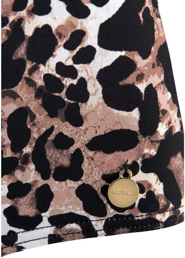 Lascana Highwaist-bikinibroekje Lexa met schulprandjes