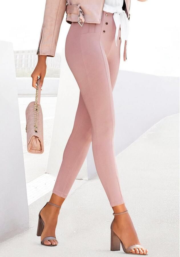 Lascana Highwaist legging met decoratieve knopen - Foto 4