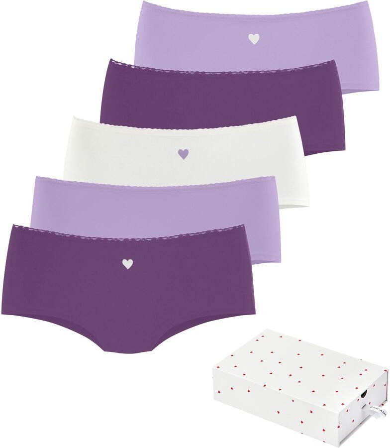 Lascana Hipster met schattige hartjesprints en van elastische katoenkwaliteit (Set van 5) - Foto 5