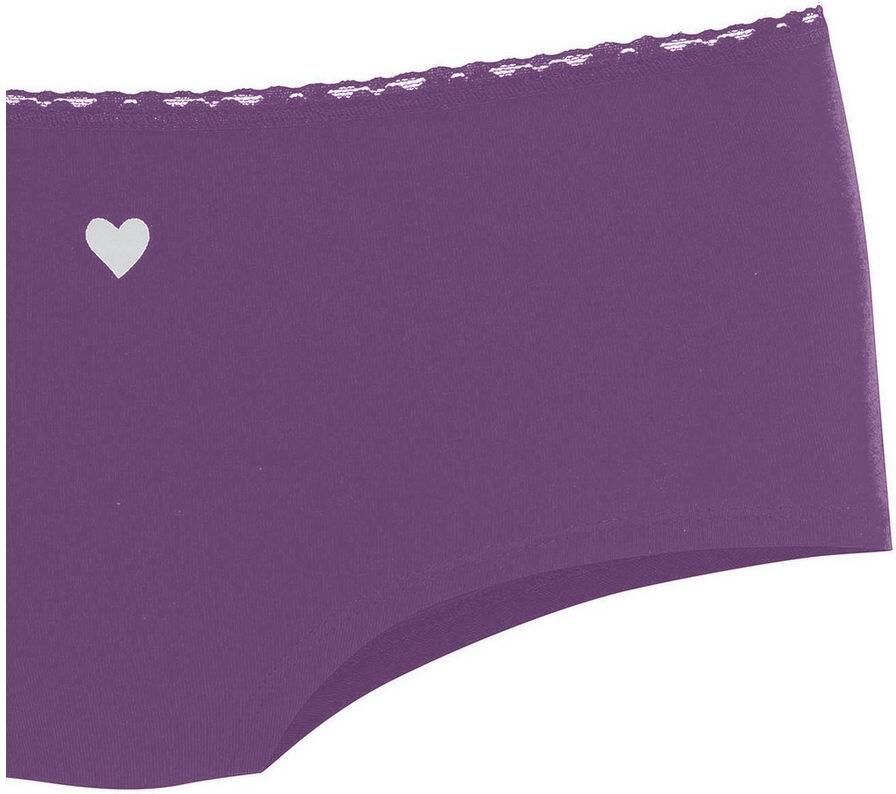 Lascana Hipster met schattige hartjesprints en van elastische katoenkwaliteit (Set van 5)