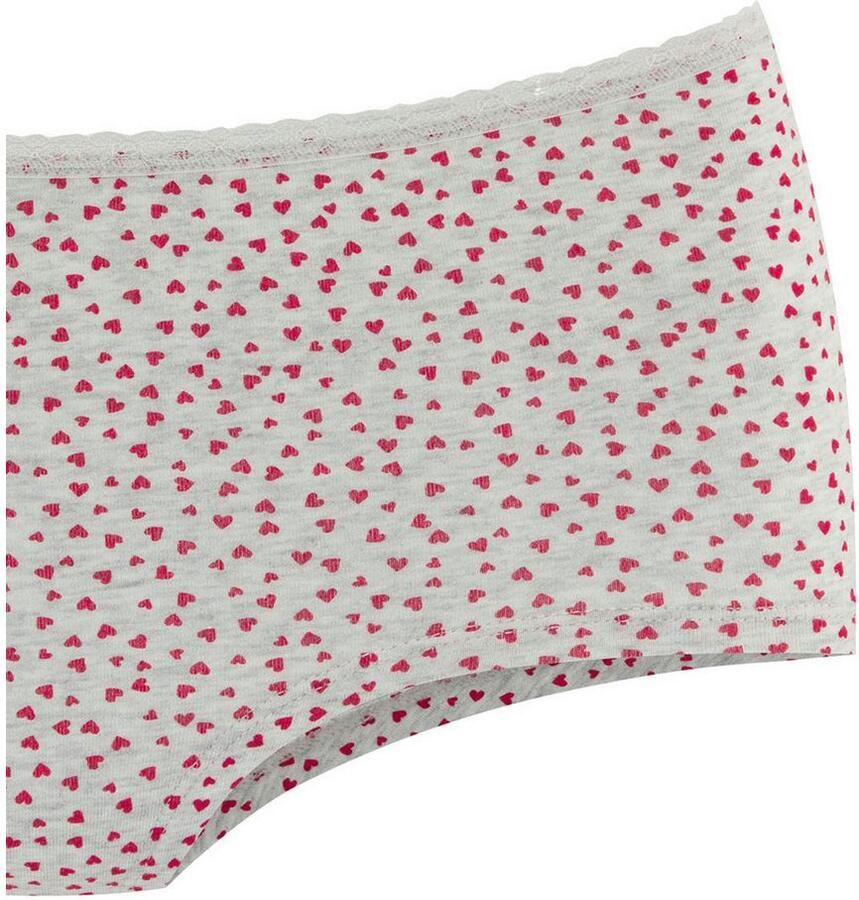 Lascana Hipster met schattige hartjesprints en van elastische katoenkwaliteit (Set van 5)