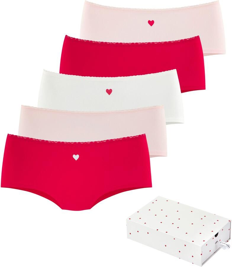 Lascana Hipster met schattige hartjesprints en van elastische katoenkwaliteit (Set van 5) - Foto 5