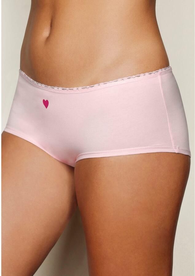 Lascana Hipster met schattige hartjesprints en van elastische katoenkwaliteit (Set van 5) - Foto 2