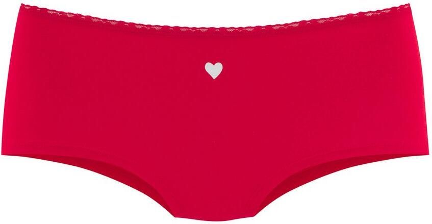 Lascana Hipster met schattige hartjesprints en van elastische katoenkwaliteit (Set van 5) - Foto 4