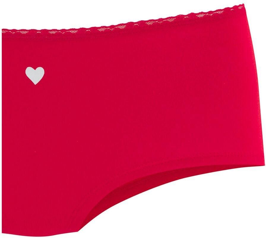 Lascana Hipster met schattige hartjesprints en van elastische katoenkwaliteit (Set van 5)