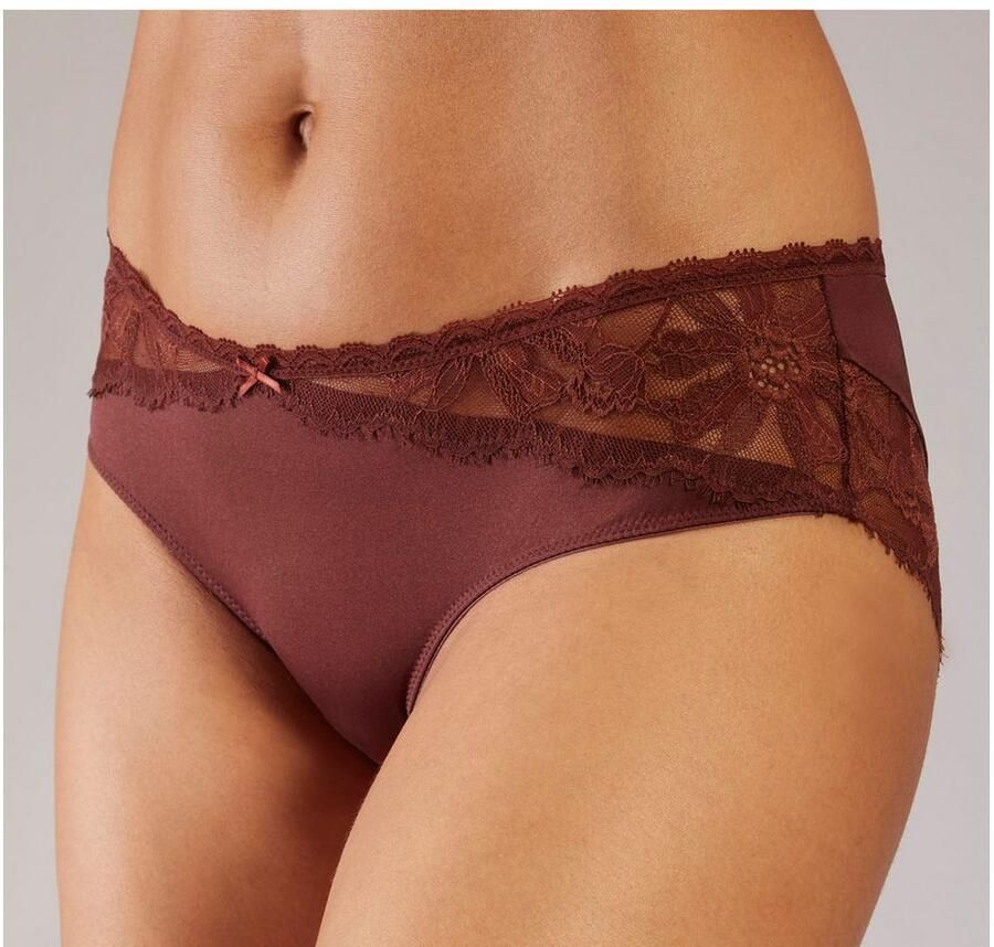 Lascana Hipster met zijdezachte glans en edele jacquardkant - Foto 2