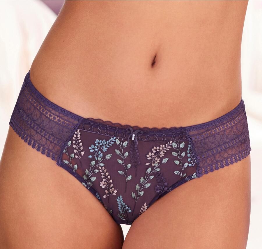 Lascana Hipster Mirabel met glanzend bloemborduursel transparant ondergoed - Foto 3