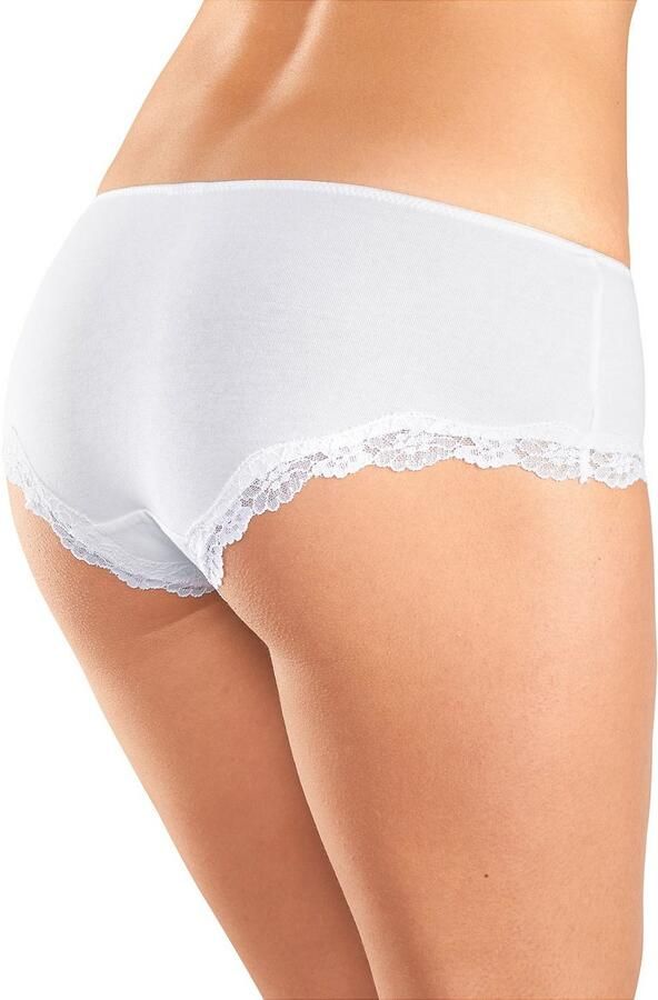 Lascana Hipster van elastische katoen met delicate kant (3 stuks) - Foto 2