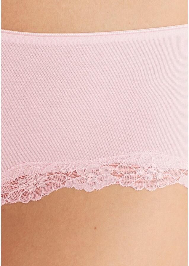 Lascana Hipster van elastische katoen met delicate kant (3 stuks)