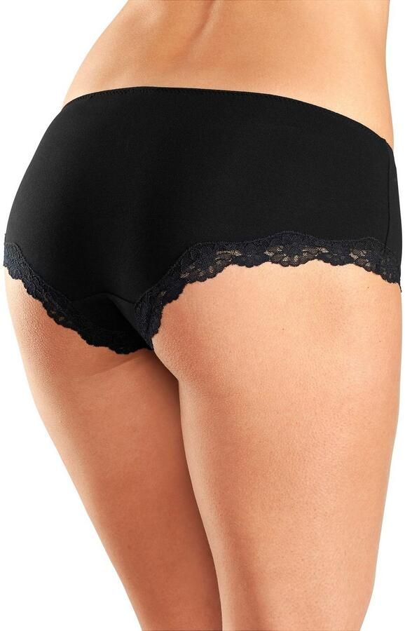 Lascana Hipster van elastische katoen met delicate kant (3 stuks) - Foto 2