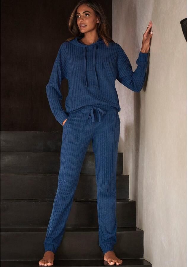 Lascana Hoodie Breipullover met capuchon en gemêleerd uiterlijk loungewear - Foto 3