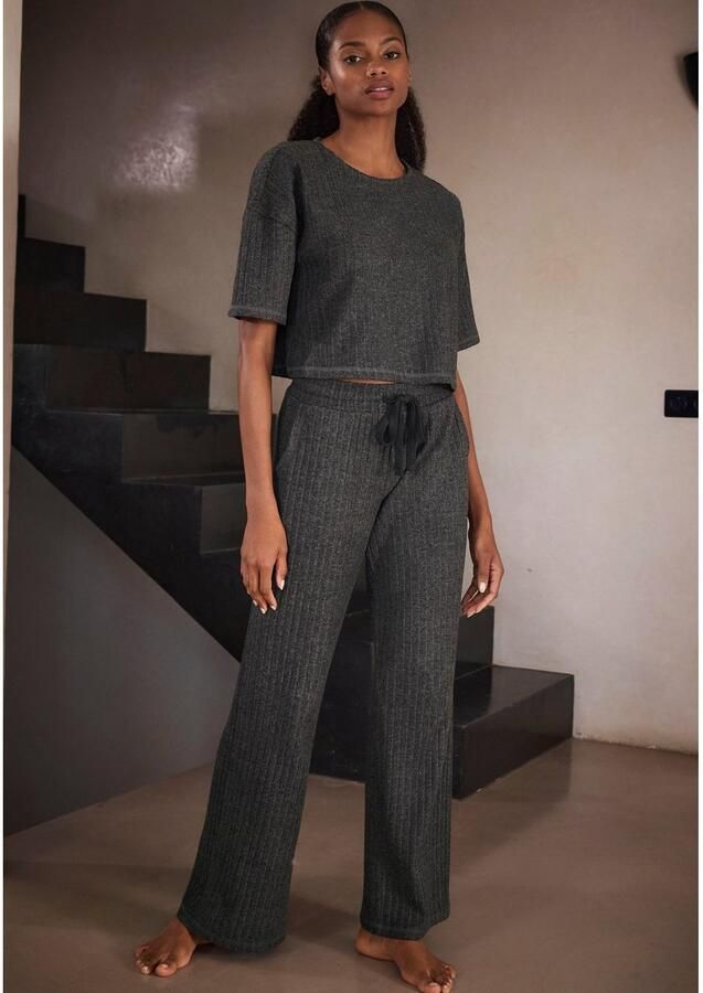 Lascana Homewearbroek -Loungebroek -lounge- brei broek met wijde pijpen en zijzakken loungewear (1-delig) - Foto 3