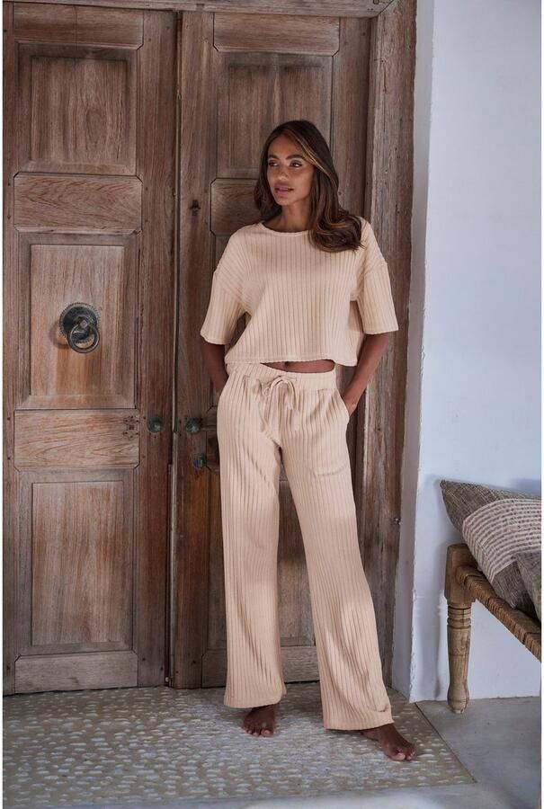 Lascana Homewearbroek -Loungebroek -lounge- brei broek met wijde pijpen en zijzakken loungewear (1-delig) - Foto 3