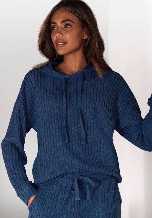 Lascana Hoodie Breipullover met capuchon en gemêleerd uiterlijk loungewear - Foto 6