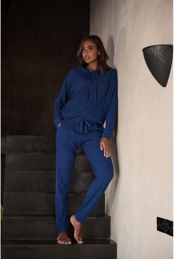 Lascana Hoodie Breipullover met capuchon en gemêleerd uiterlijk loungewear - Foto 4