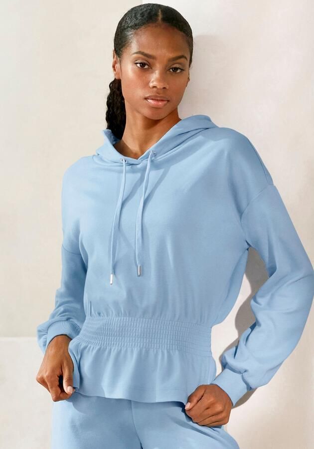 Lascana Hoodie met elastische rimpeling in de taille loungewear - Foto 8
