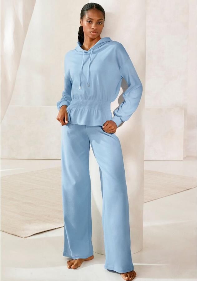 Lascana Hoodie met elastische rimpeling in de taille loungewear - Foto 3